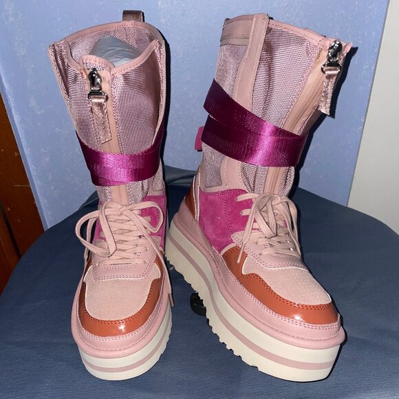 UGG Pink POP PUNK HIGH-TOP TRAINER Platform Sneaker SN-1107155, Women Size 9 NEW - Picture 1 of 16